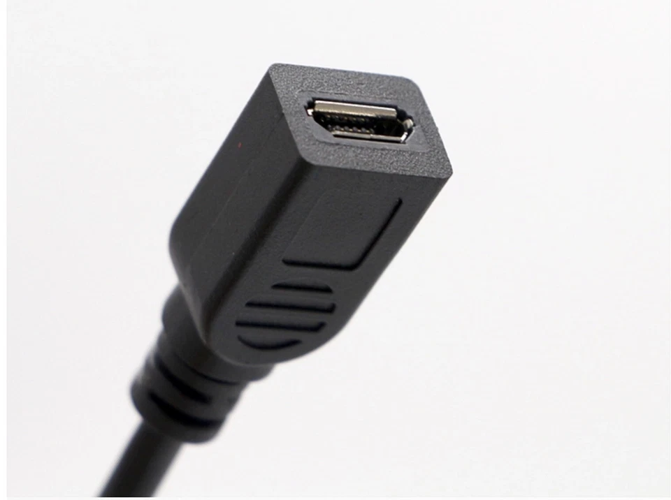 Micro USB 5-Pin Male to Female Right Angle Extension Data Charge Cable 0.25m - Image 3 of 4