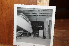 Antique 1960's Florida Photo 1961 Cabin Cruiser Boat in Garage