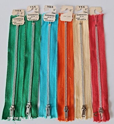 MAUDELLA YKK Reißverschlüsse Nähen Metall verschiedene Farben und Größen Vintage