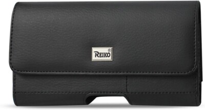 UNIVERSAL POUCH Fits (7 x 3.75) Black Leather Belt Clip Card Pocket Holster Case