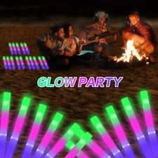 AWANG 50 Pcs Glow Sticks With 3 Modes Colorful Flashing Glow In The Dark Part...
