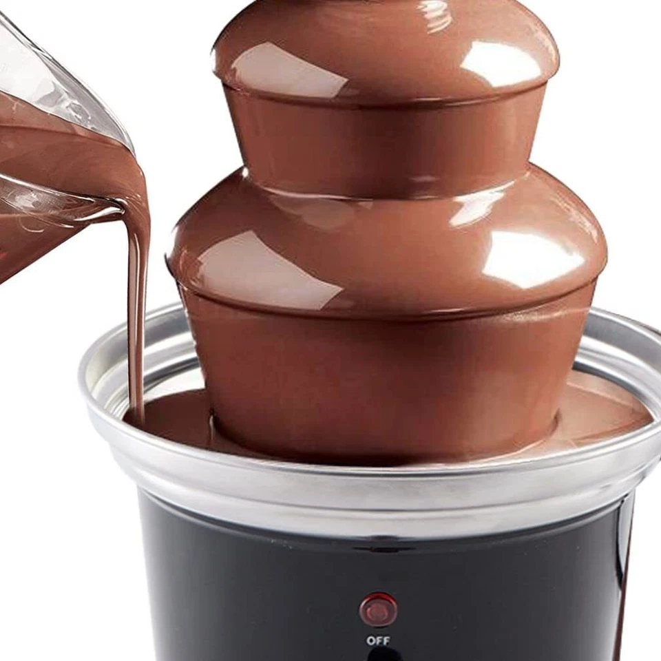 New Large 3-Tier Stainless Steel Chocolate Fondue Fountain with 500mL Capacity - image 2 of 4