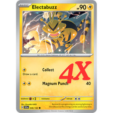 4x Pokemon TCG Electabuzz 046/142 S&V Corona Stellare Carta Regolare Inglese 2024 NM