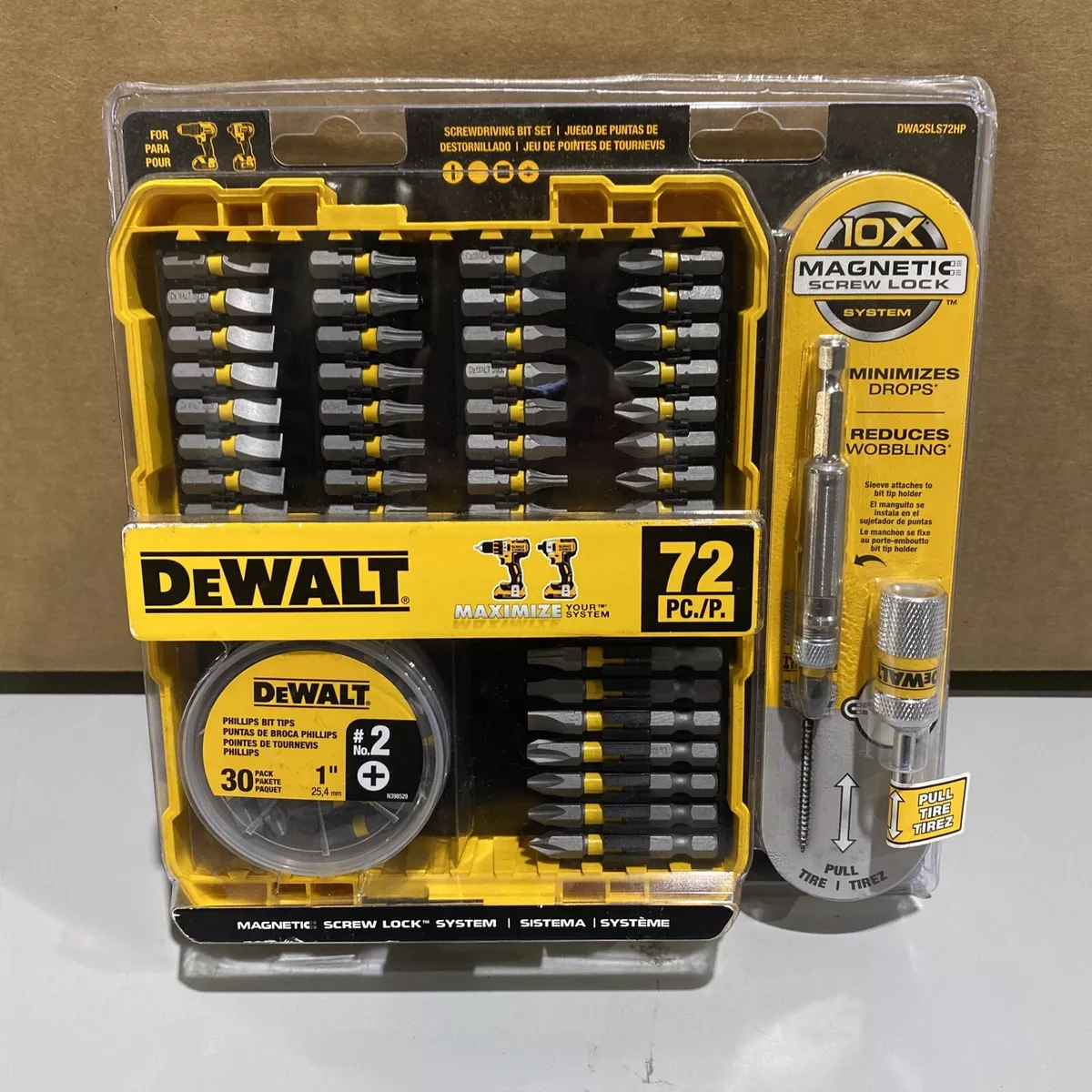 DeWalt 72 piece Bit Set Magnetic Screw Lock System eBay