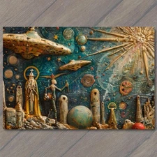 Art Print Alien God Civilization Religious Deity Ceremony Sacred Ritual Spaceshi