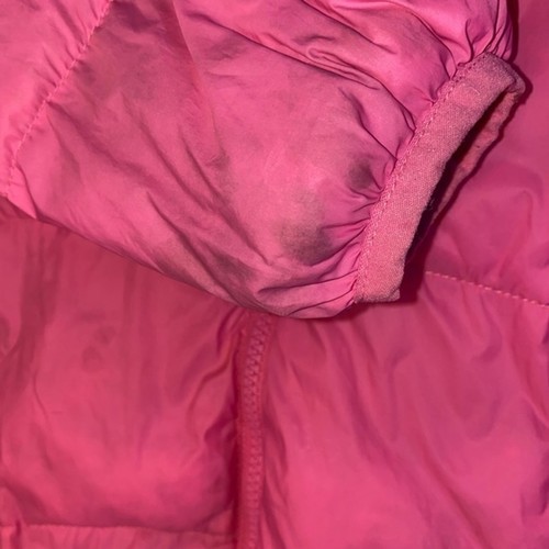 Triple star down feather puffer girls jacket coat winter ziphoodie large Pink - Picture 4 of 8