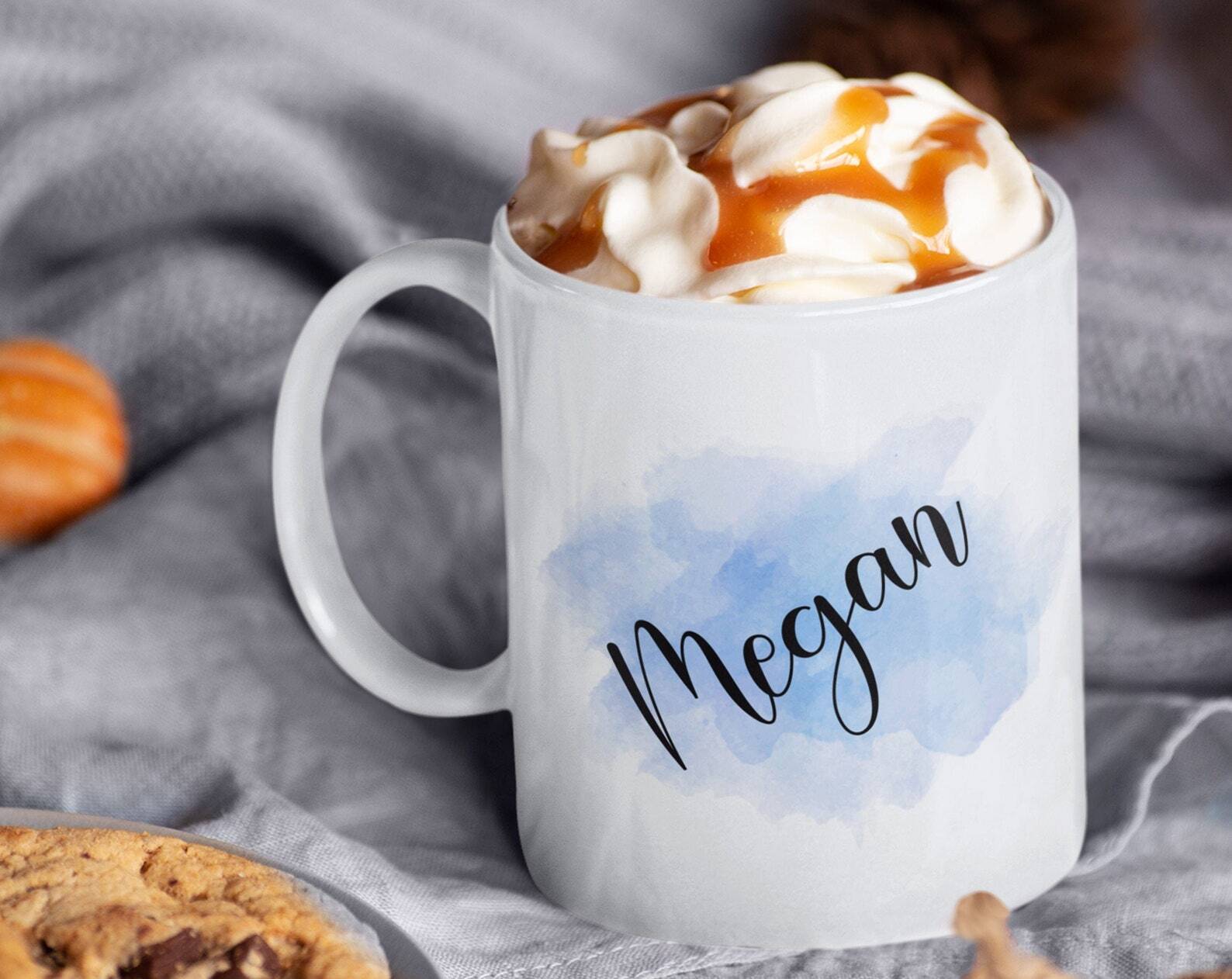 Name Mug Watercolor Mug Personalized Coffee Mug Coffee Cup Best Friend Gift