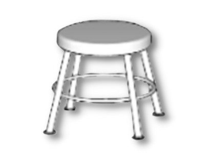 SS 1 K Fiberglass Stools 13'' round top x 12''H