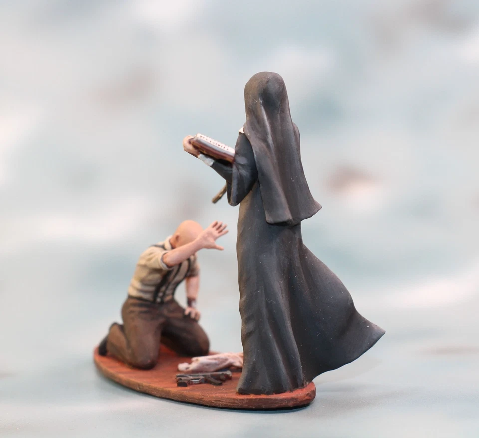 ⭐ Monja y pecador.  Figura 3D miniatura coleccionable de acción .54 mm 1/32 PINTADA⭐ Foto 4 de 4