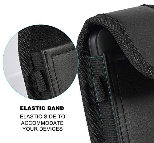 Flip Phone Case, Nakedcellphone Black Vegan Leather Vertical Pouch [with Belt - 第 7/8 張圖片