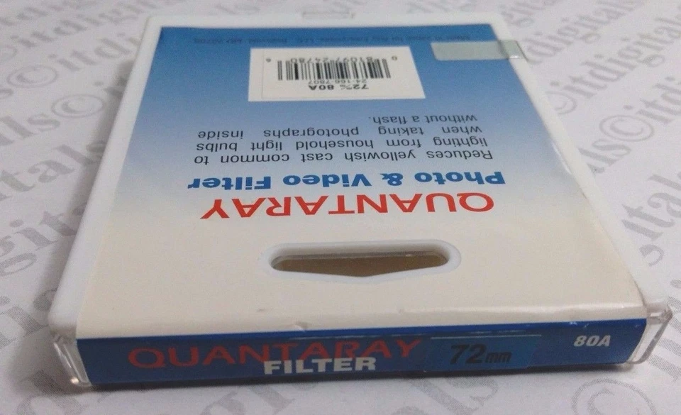 Filtro de lente de vidro azul 72 mm feito no Japão 80A 80-A balanceamento de luz 72 mm Quantaray - Imagem 3 de 3