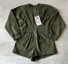 NEW Truly Me Sara Sara Girls 8 Olive Green Pleated Romper Long Sleeve Shorts