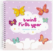 Twins Baby Items  First Year Hardcover Memory Book Clouds Edition  Newborn ...