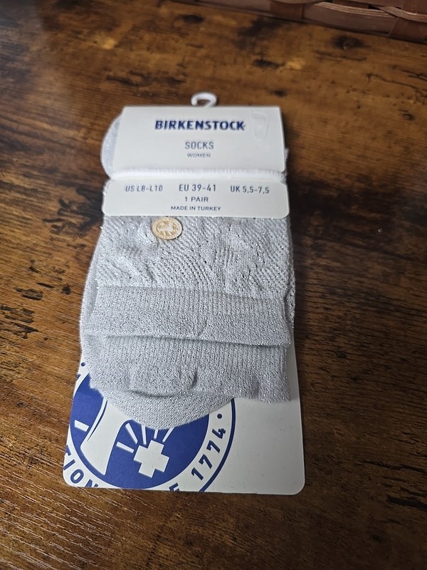 Birkenstock Cotton Bling Ajour White Socks Size L8 To L10