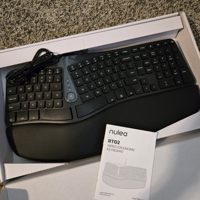Ergonomic Keyboard, Wired Split Keyboard with Pillowed Wrist and Palm Support