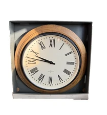 Threshold Wall Clock Wood Look Frame & Woman Numerals *CHECK DESCRIPTION