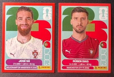 (2)2026 Panini FIFA World Cup Portugal Jose Sa + Ruben Dias POR RED Parallel