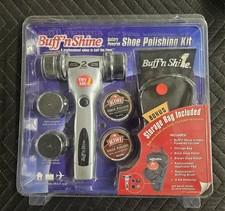 KIWI SHOE POLISHING KIT BUFF N SHINE WITH BROWN  BLACK POLISH BATTERY OPERATED