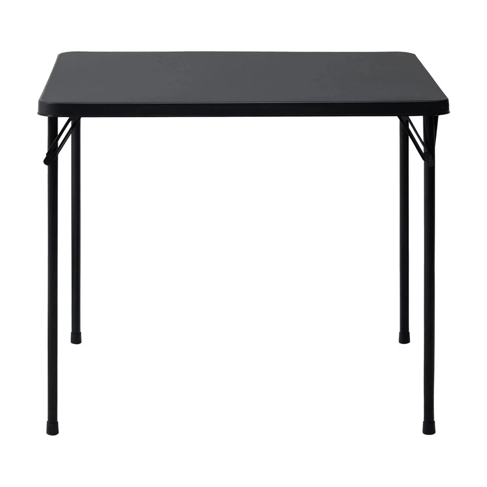 Mainstays 34inch Straight Top Folding Table, Card Table, Black - Image 2 of 4