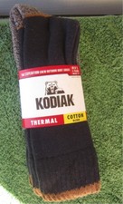3 Pairs 3 Kodiak Thermal Cotton Blend Crew Socks 3 Pack Mens Shoe Size 7-12