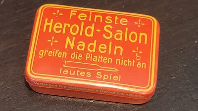 Herold Gramophone phonograph needle tin - Empty