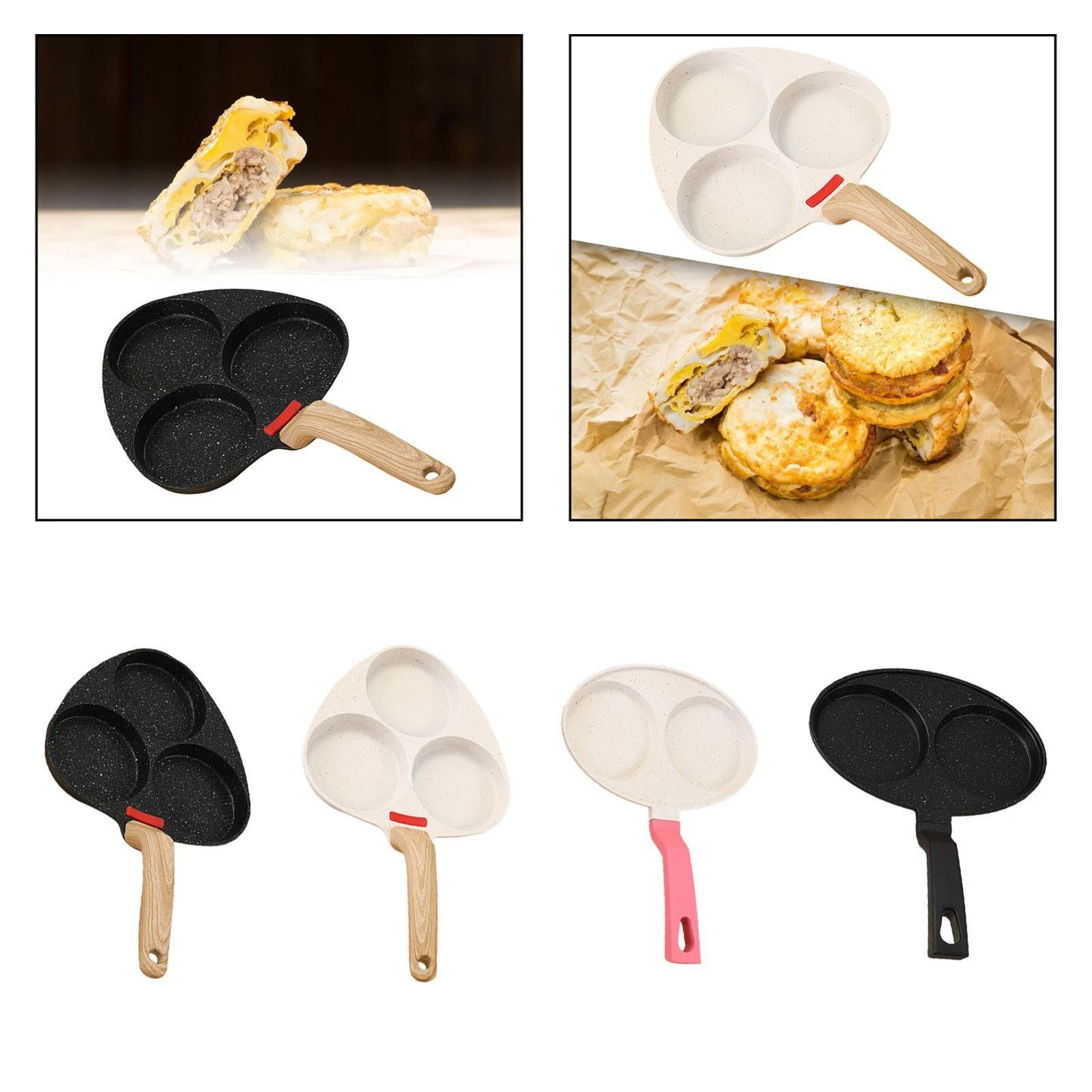 Egg Frying Pan Portable Steak Pot Divided Grill Frying Pan Nonstick Pan for