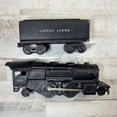 Lionel Prewar O27 258 Steam Locomotive Tender 0-4-0 Black Tinplate