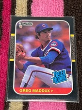 1987 DONRUSS RC #36 GREG MADDUX CUBS H.O.F. BASEBALL NMMT RATED ROOKIE CARD!. rookie card picture
