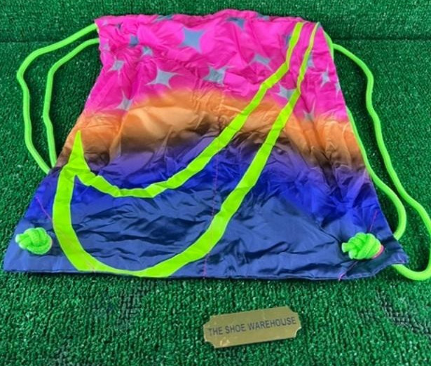 Nike Track & Field Drawstring Gym Bag 15L Polyester Blue Pink Green Logo NEW