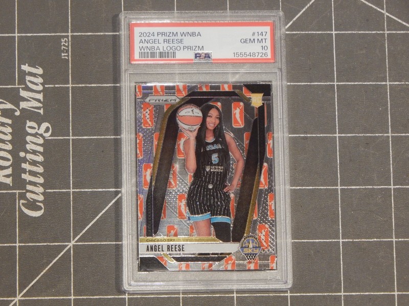 2024 Prizm WNBA #147 Angel Reese WNBA Logo Prizm Rookie Card RC PSA 10 GEM