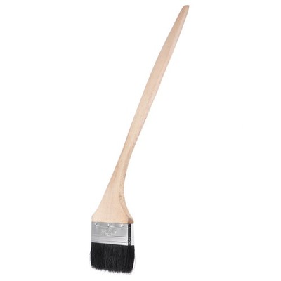 Bent Radiator Paint Brush 17'' Length 4'' Width Bristle w Long Wood Handle Black