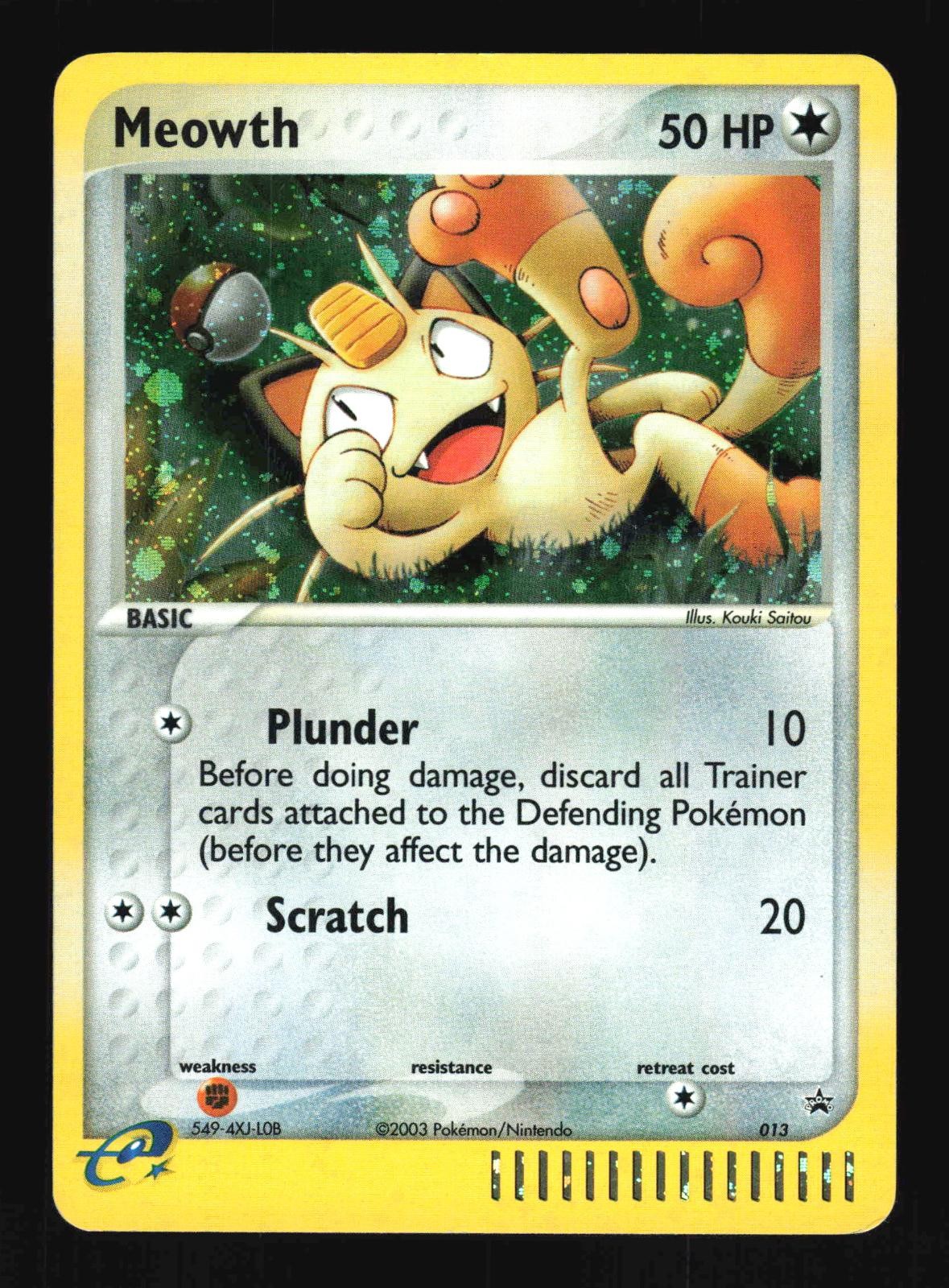 Pokemon Meowth Holo Promo Ex Series Collectors Tin Black Star 13 Excellent