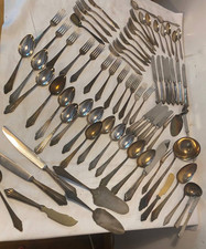 WMF Patent Modell 900 90er  teils 100er Silberbesteck F&auml;chermuster &uuml;ber 70 Teile