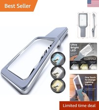 High Clarity 6X Magnifying Glass with Ergonomic Grip Adjustable LED Lights
