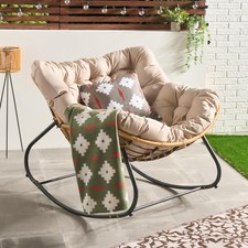 OHS Bali Rocking Chair Garden Outdoor Metal Frame Chairs with Cushion