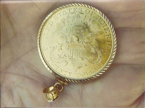 GOLD DOUBLE EAGLE 1894s with 14k gold bezel
