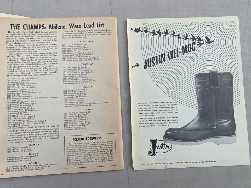 Texas Football Dave Campbell 1961 - Image 3 of 4