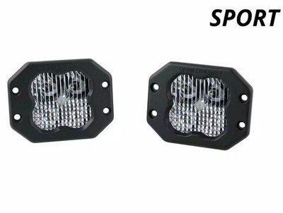 Diode Dynamics 3'' White Pro Flush Mount LED Pod pair Flood with Red Backlight