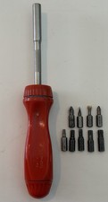 Rare Snap On Ssdmr4b Red Hard Handle Magnetic Ratcheting Screwdriver -w 9 Bits