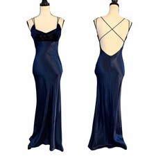 Vintage 90s Steppin Out Velvet  Satin Beaded Flower Formal HOCO Prom Slip Dress