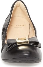 Cole Haan Tali Black Leather Ballet Ballerina Flat Shoes Bow Slip-on Comfort  8