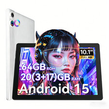 10.1 inch Android 15 Tablet 20GB RAM 64GB ROM 1TB Expandable WIFI 6 Dual Camera