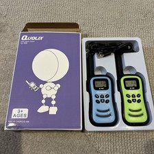 KIDS WALKIE TALKIES Handheld Rechargeable 2-Way Radio 22 Channels Blue QNIGLO