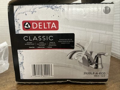 Delta Classic 4 in. Centerset 2-Handle Bathroom Faucet Chrome 2520LF-A-ECO