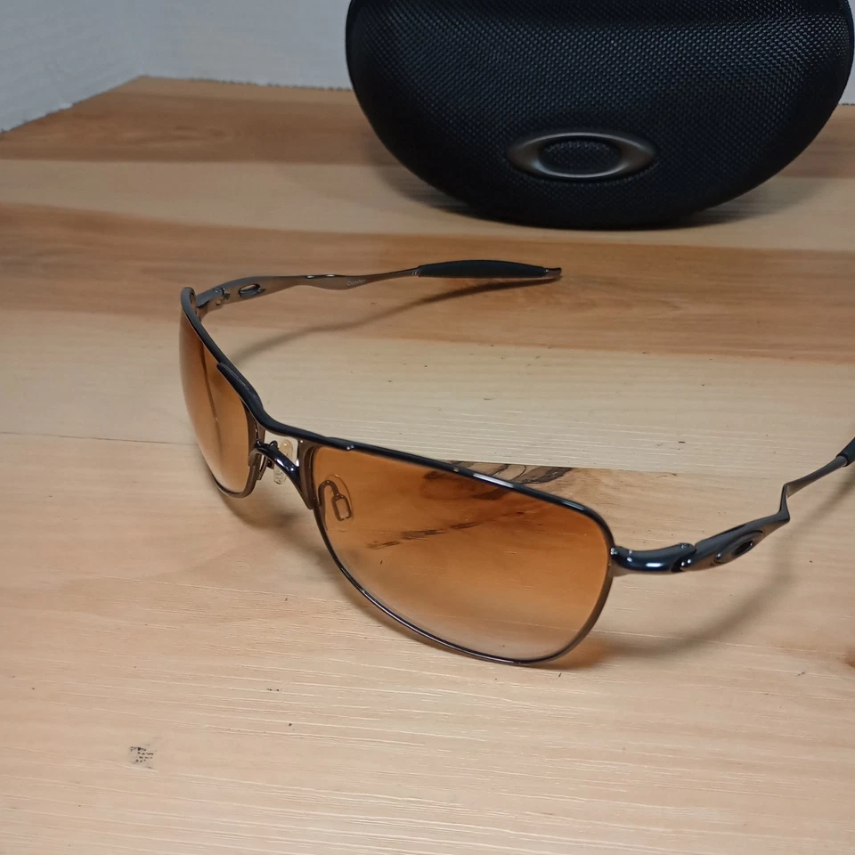 Oakley Crosshair 1.0 S Small 144mm Metal Frame Lens Brown Peeling With Case - Image 2 of 4
