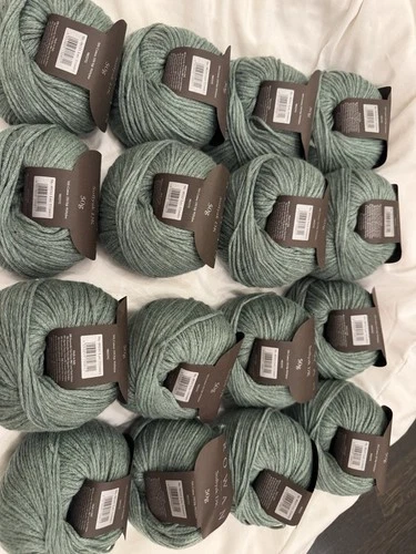 Premium Destash Lot: 16 Skeins of Rowan Softyak DK Yarn in "Lawn" - product listing photo