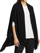 NEW Eddie Bauer Daisy Travel Wrap One Size Black Shrug Shawl Scarf Lagenlook
