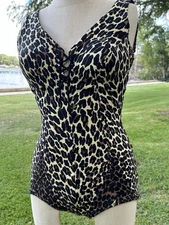Authentic Vintage Cole Of California 1960S Leopard Print One Piece ￼
