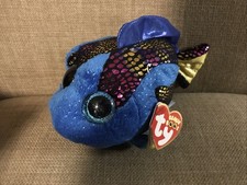 Ty Beanie Boos AQUA the Blue Fish Plush 6” Stuffed Animal Toy NWT