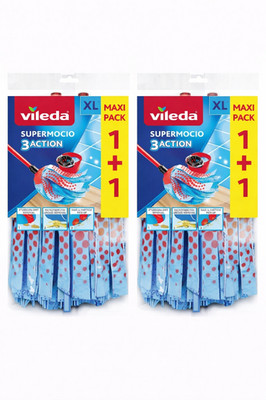 Vileda Ersatz-Moppköpfe Mikrofaser-Nachfüllpack 3 Aktionen SuperMocio